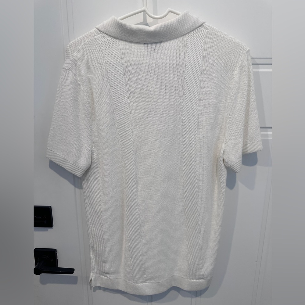 Express Men's White Sweater Polo Shirt - Picture 5 of 5